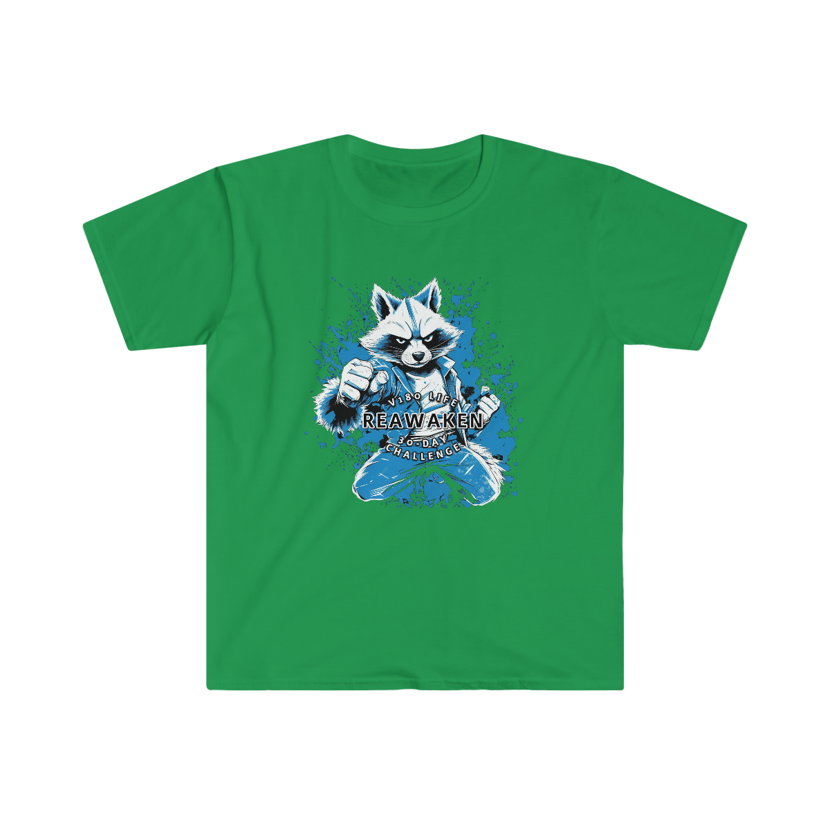 V180 Life REAWAKEN - 30-Day Challenge Karate Racoon T-shirt - Image 11