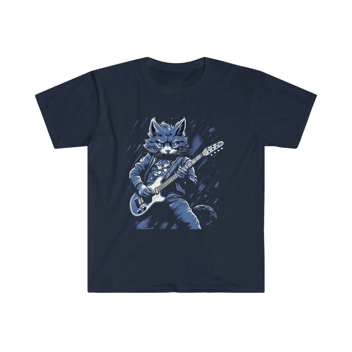Cat playing guitar, Rocking Out Shirt , Mens T-shirts / Womens T-shirts, Cat Shirts, music tee, Rock & Roll Cat, Guitarist gift - Image 3