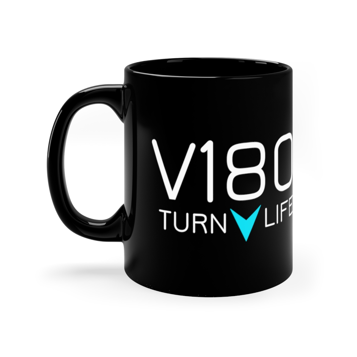 V180 Life "Turn Life Around" 11oz Black Mug - Image 2