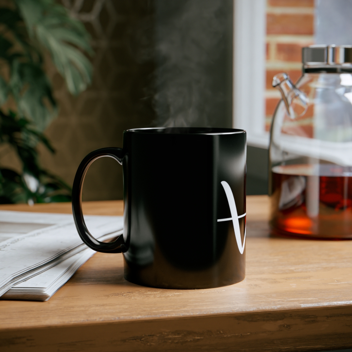 V180 Life Logo 11oz Black Mug - Image 6