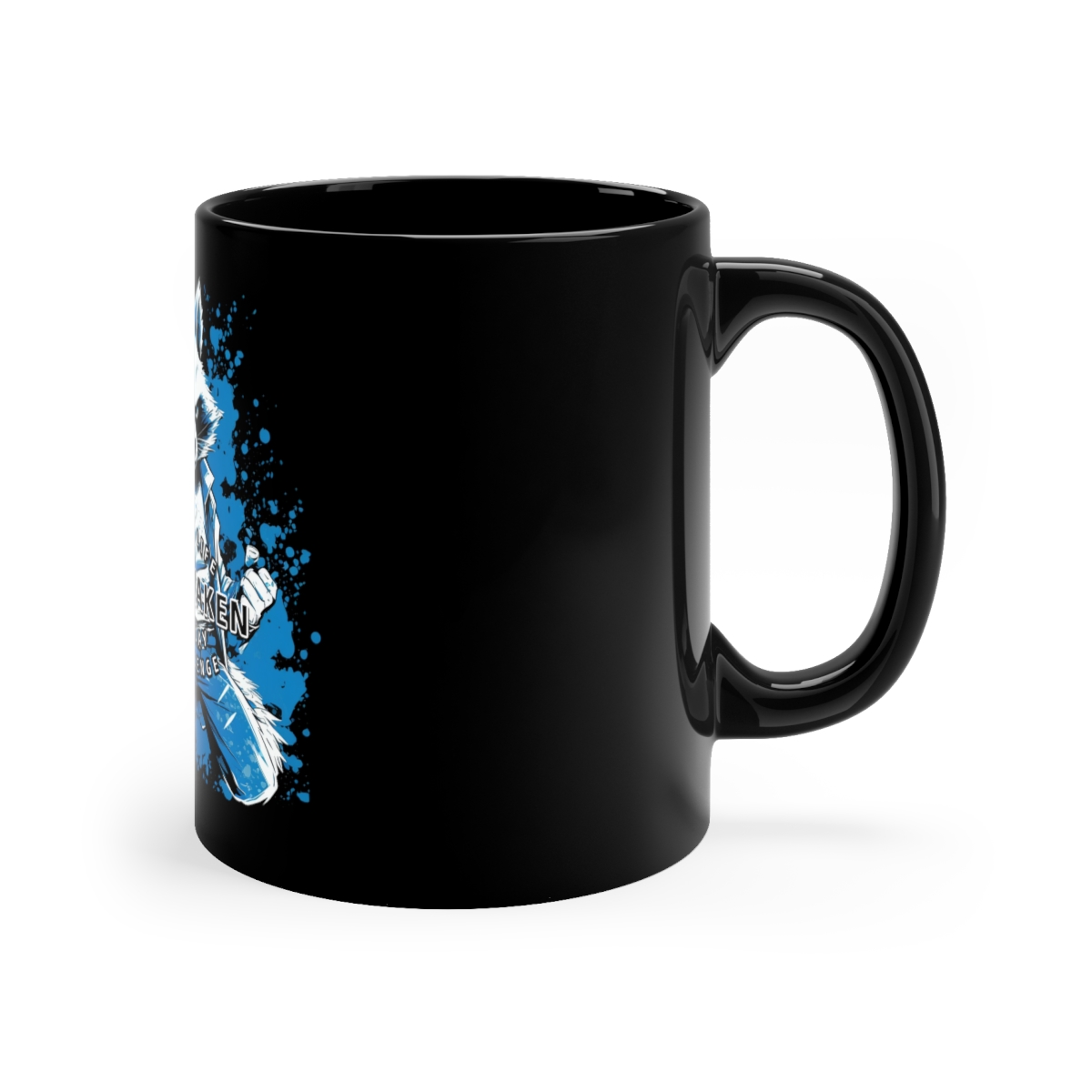 V180 Life REAWAKEN 30-Day Challenge Karate Racoon Black Coffee Mug, 11oz - Image 3