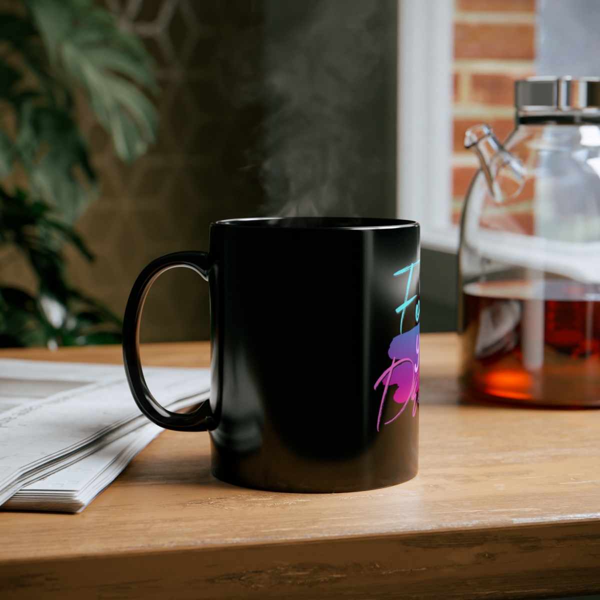 Follow Your Dreams 11oz Black Mug - Image 6