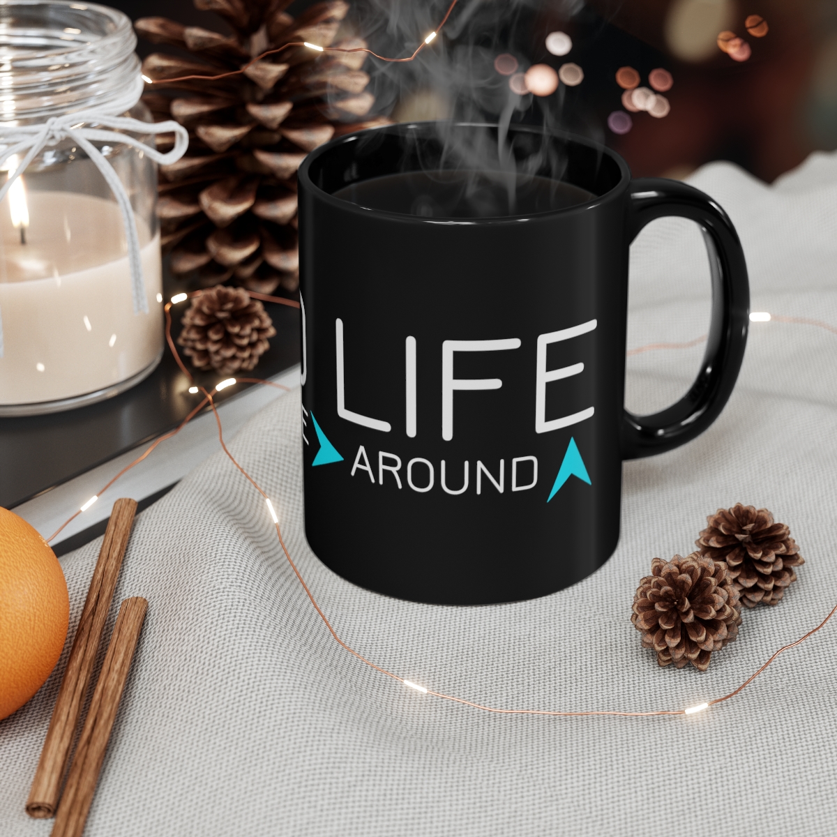 V180 Life "Turn Life Around" 11oz Black Mug - Image 4