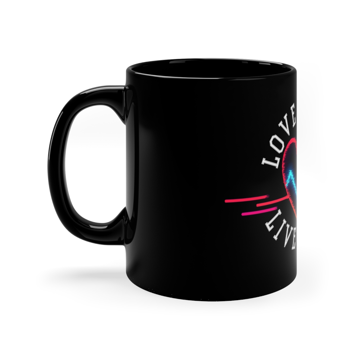 Love Well, Live Well 11oz Black Mug - Image 2
