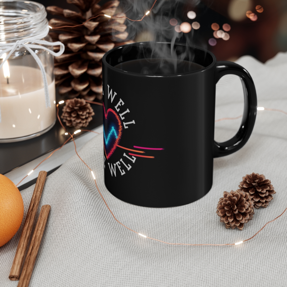 Love Well, Live Well 11oz Black Mug - Image 4