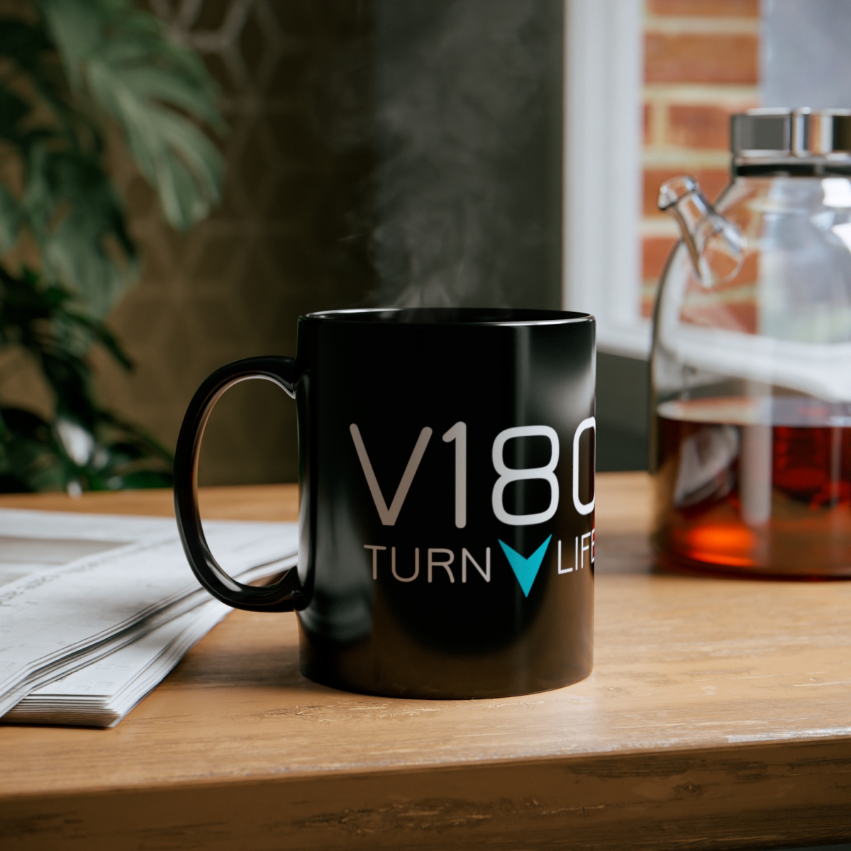 V180 Life "Turn Life Around" 11oz Black Mug - Image 6
