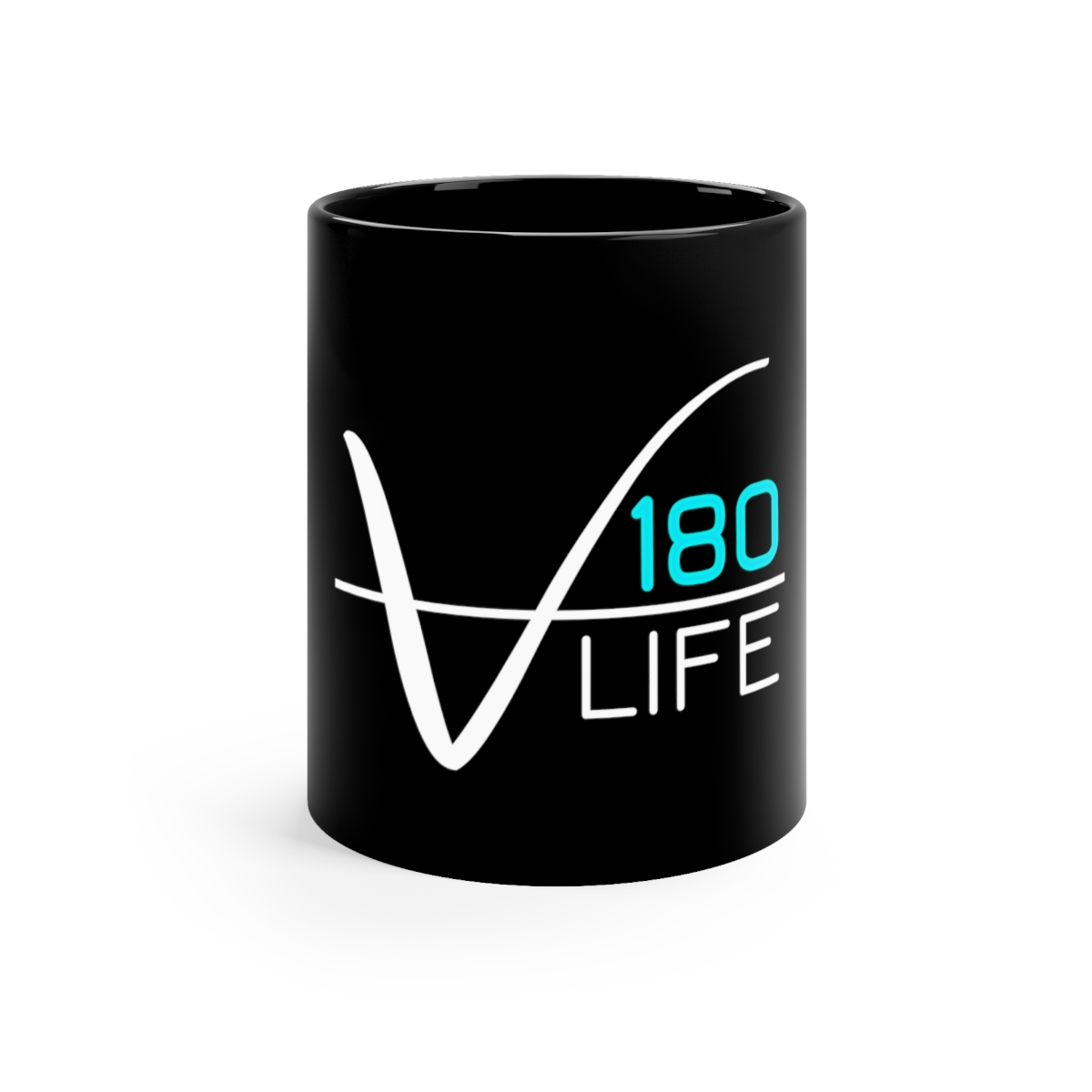 V180 Life Logo 11oz Black Mug