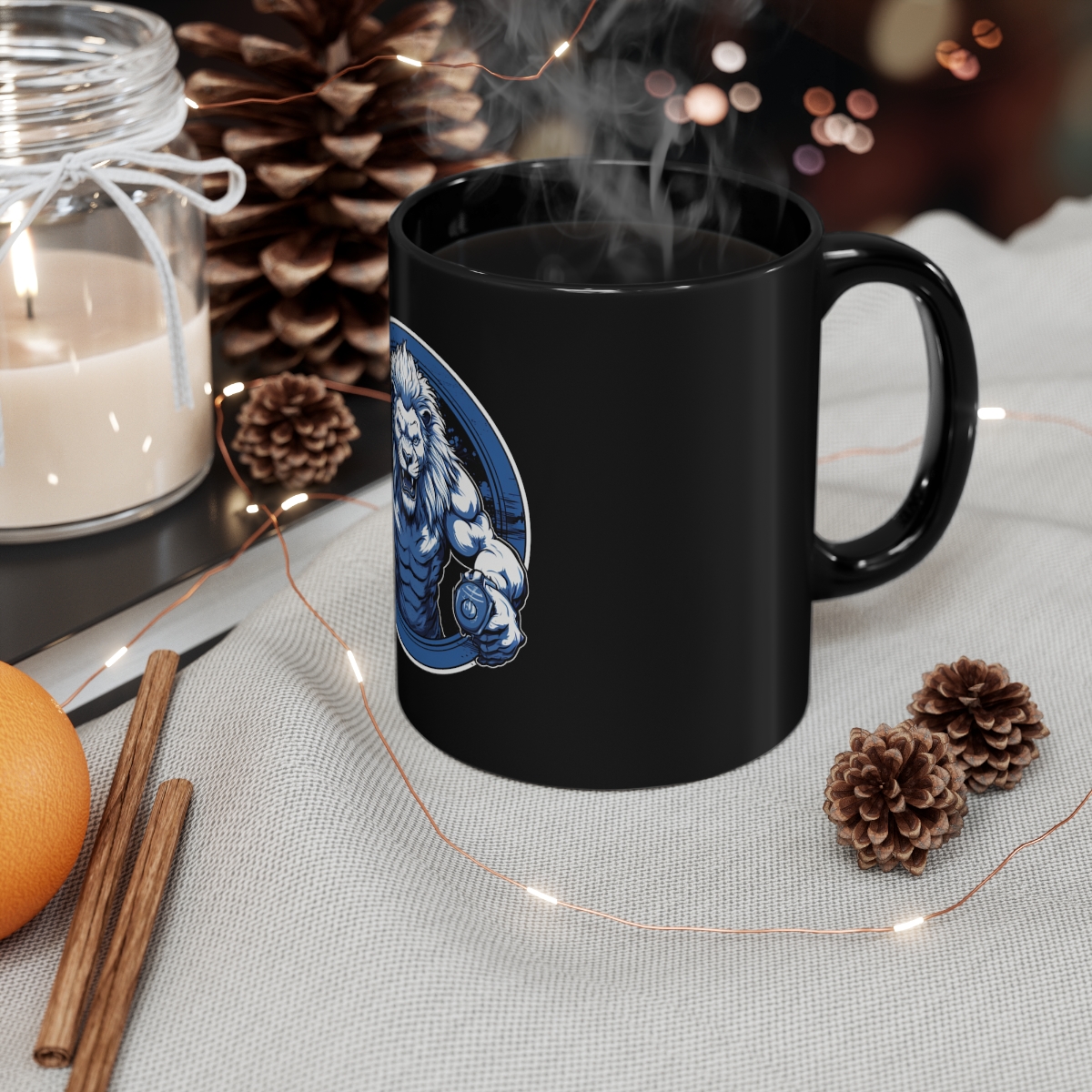 Fierce & Fit Lion Black Coffee Mug, 11oz - Image 4