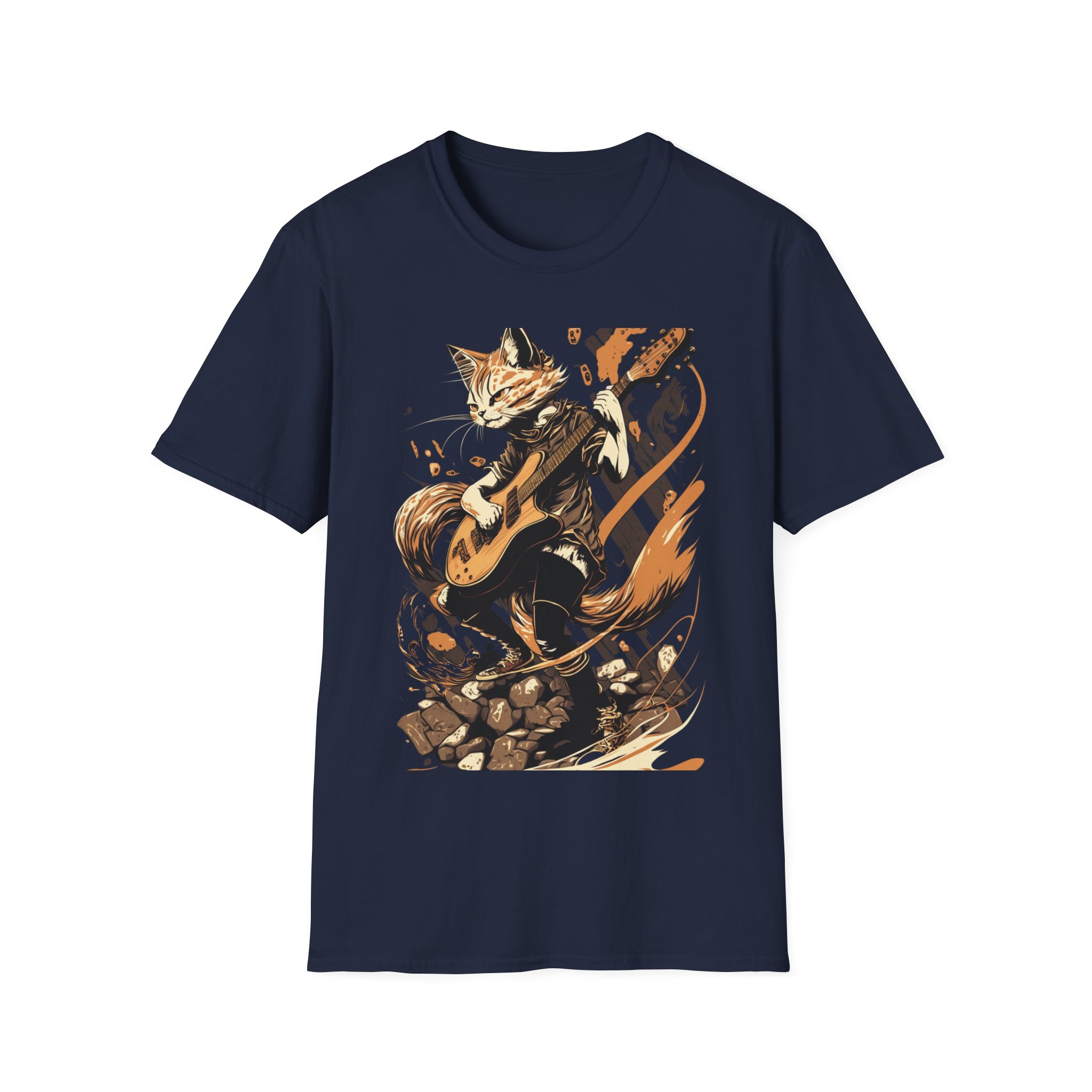 Cat playing guitar, Rock and Roll Cat Shirt , Mens T-shirts / Womens T-shirts, Cat Shirts, music tee, Rock & Roll Cat, Guitarist gift - Image 5