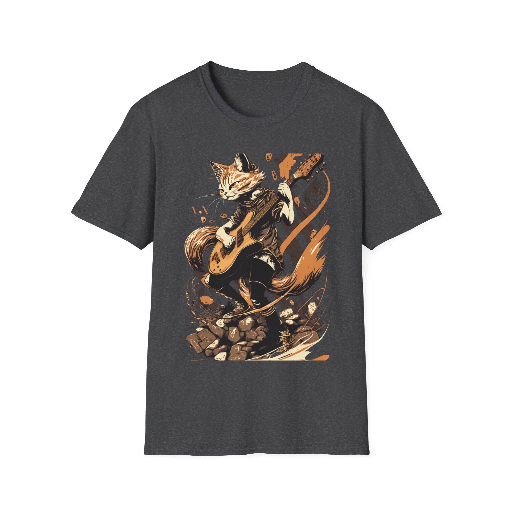 Cat playing guitar, Rock and Roll Cat Shirt , Mens T-shirts / Womens T-shirts, Cat Shirts, music tee, Rock & Roll Cat, Guitarist gift - Image 3